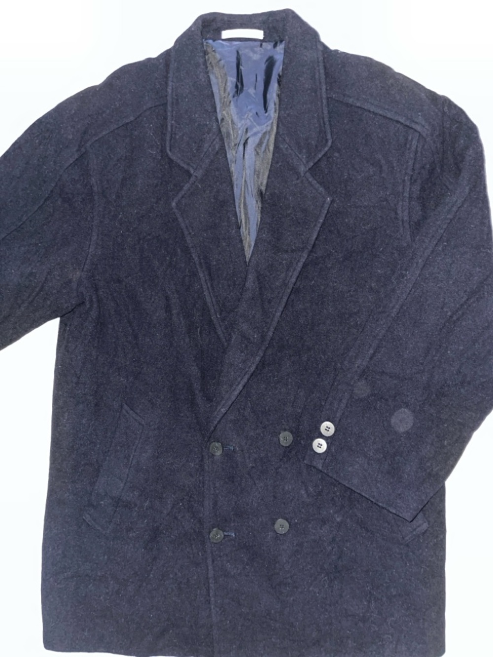 Pierre Balmain Paris Black Wool Double Breasted Coat - Picture 7 of 16